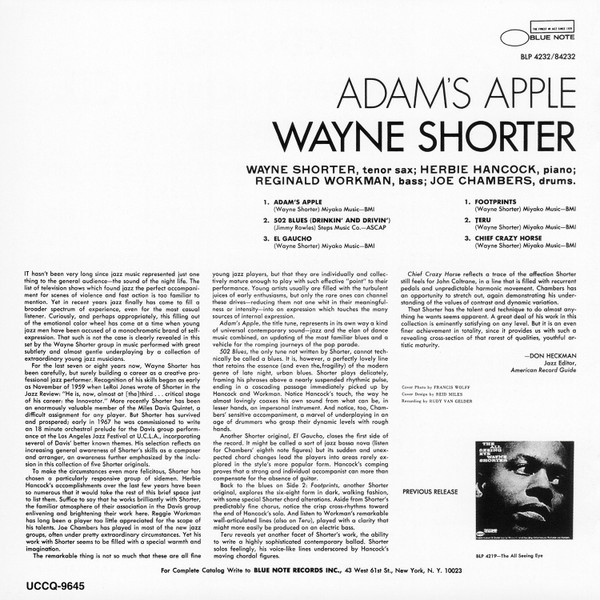 Wayne Shorter - Adam's Apple | Blue Note (UCCQ-9645) - 4 Wayne Shorter - Adam's Apple | Blue Note (UCCQ-9645) - 4