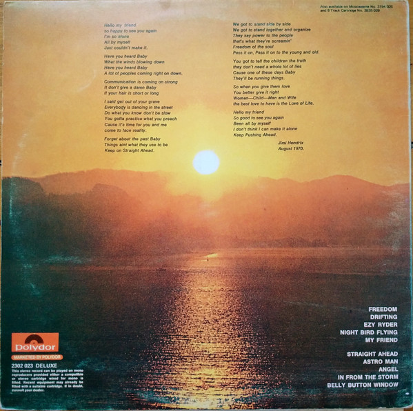 Jimi Hendrix - The Cry Of Love | Polydor (2302-023) - 3 Jimi Hendrix - The Cry Of Love | Polydor (2302-023) - 3