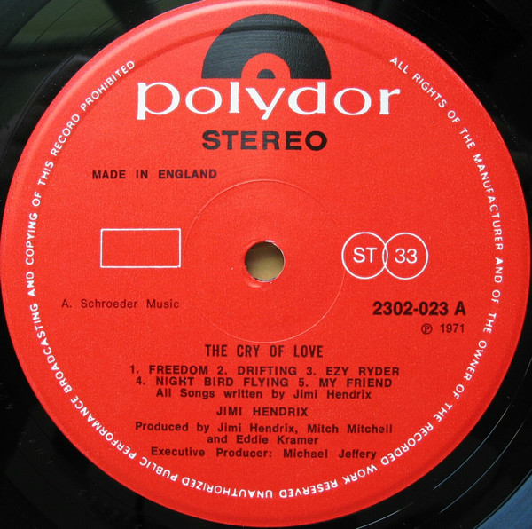 Jimi Hendrix - The Cry Of Love | Polydor (2302-023) - 4 Jimi Hendrix - The Cry Of Love | Polydor (2302-023) - 4