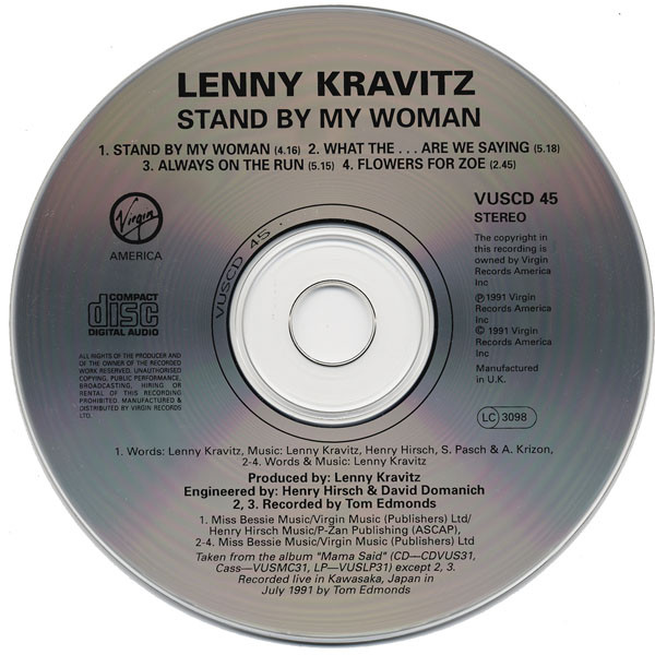 Lenny Kravitz - Stand By My Woman | Virgin America (VUSCD 45) - 4