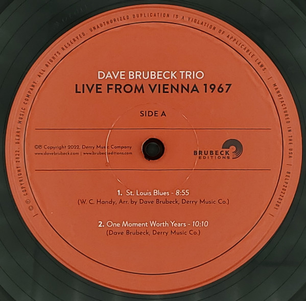 The Dave Brubeck Trio - Live From Vienna 1967 | Brubeck Editions (BELP20220301) - 3 The Dave Brubeck Trio - Live From Vienna 1967 | Brubeck Editions (BELP20220301) - 3