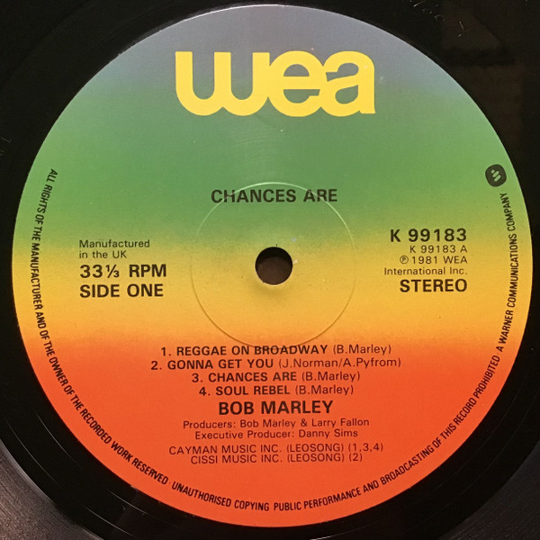 Bob Marley - Chances Are | WEA (K 99183) - 3 Bob Marley - Chances Are | WEA (K 99183) - 3