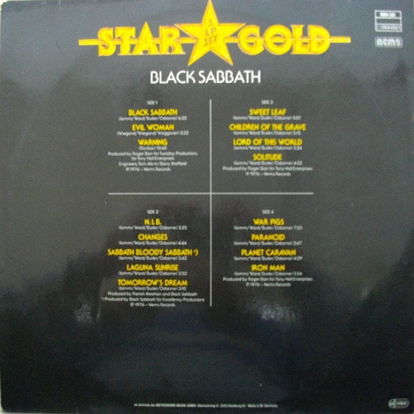 Black Sabbath - Star Gold | NEMS (0084.501) - 4 Black Sabbath - Star Gold | NEMS (0084.501) - 4