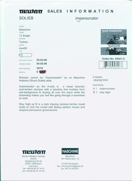 Solieb - Impersonator | Maschine (MAS 06) - main