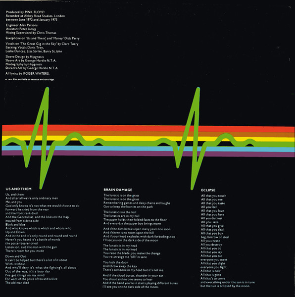 Pink Floyd - The Dark Side Of The Moon | Harvest (SHVL 804) - 3