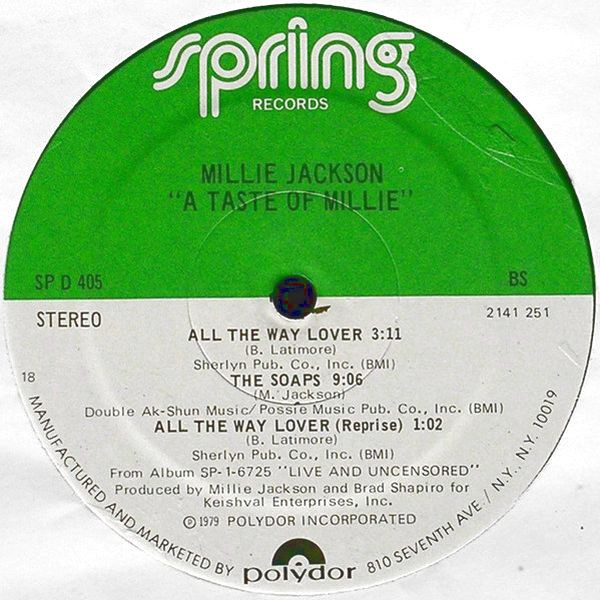Millie Jackson - A Taste Of Millie | Spring Records (SP D 405) - 4