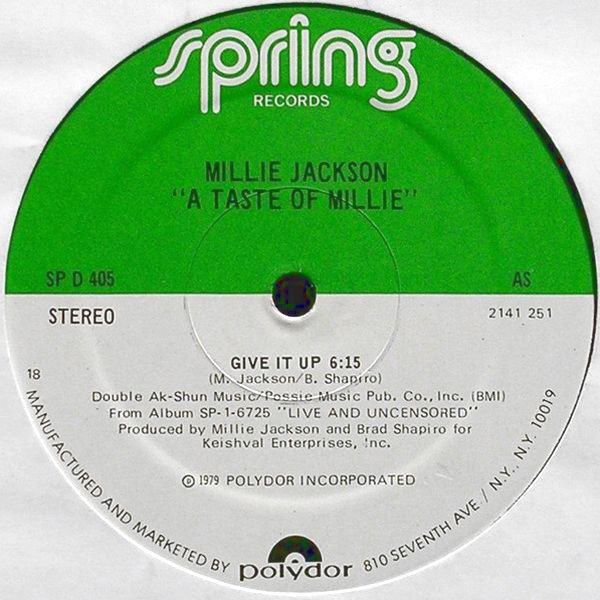 Millie Jackson - A Taste Of Millie | Spring Records (SP D 405) - 3