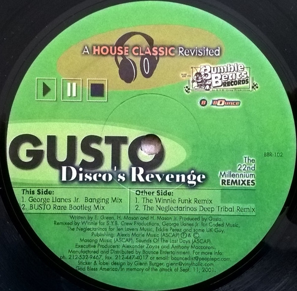 Gusto - Disco's Revenge (The 22nd Millenium Remixes) | Bumble Beats Records (BBR-102)