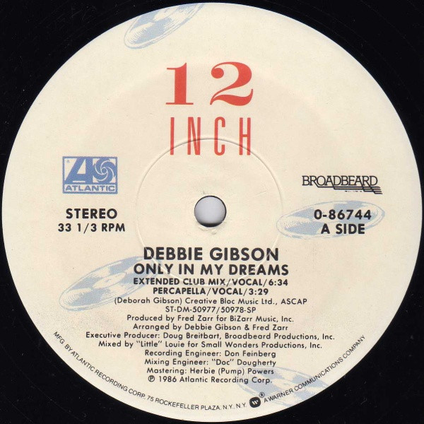 Debbie Gibson - Only In My Dreams | Atlantic (0-86744)