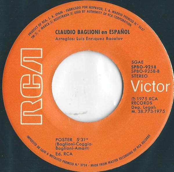 Claudio Baglioni - Sabado Por La Tarde | RCA Victor (SPBO-9258) - 4
