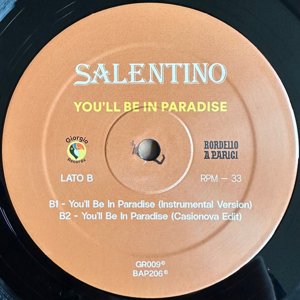 Mimmo Salentino - You'll Be In Paradise | Bordello A Parigi (BAP206) - 3 Mimmo Salentino - You'll Be In Paradise | Bordello A Parigi (BAP206) - 3
