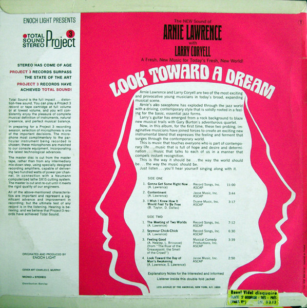 Arnie Lawrence - Look Toward A Dream | Project 3 Records (921 025) - 2 Arnie Lawrence - Look Toward A Dream | Project 3 Records (921 025) - 2