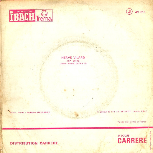 Hervé Vilard - Amore Caro, Amore Bello | Disques Carrere (49 015) - 2 Hervé Vilard - Amore Caro, Amore Bello | Disques Carrere (49 015) - 2