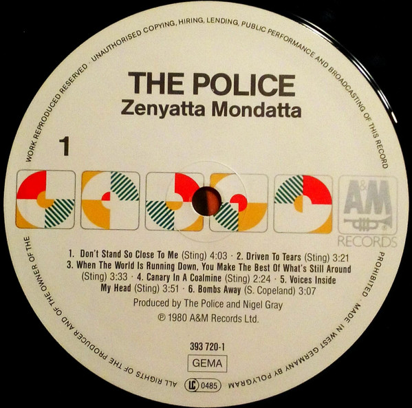 The Police - Zenyatta Mondatta | A&M Records (393 720-1) - 3