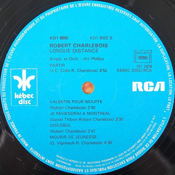 Robert Charlebois - Longue Distance | Kébec-Disc (KD1 8002) - 3 Robert Charlebois - Longue Distance | Kébec-Disc (KD1 8002) - 3