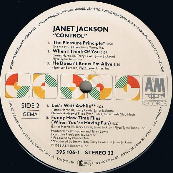 Janet Jackson - Control | A&M Records (395 106-1) - 4 Janet Jackson - Control | A&M Records (395 106-1) - 4