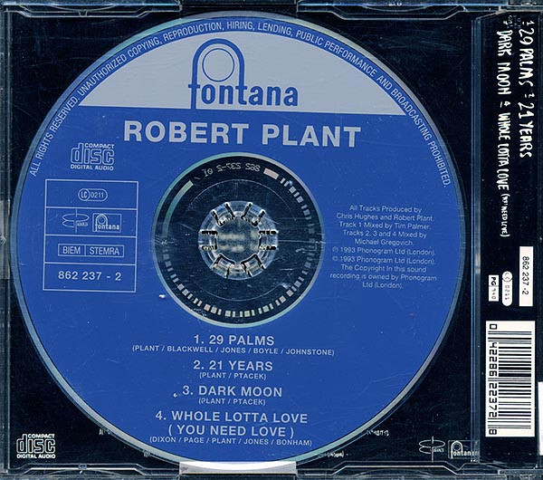 Robert Plant - 29 Palms | Fontana (862 237-2) - 2 Robert Plant - 29 Palms | Fontana (862 237-2) - 2