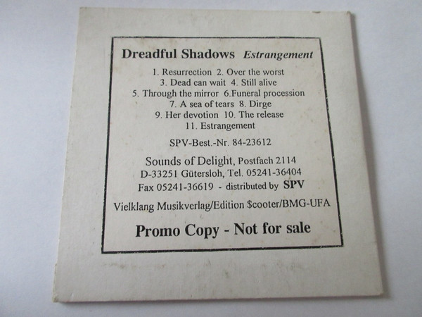 Dreadful Shadows - Estrangement | Sounds Of Delight (SPV 76-23652) - 3