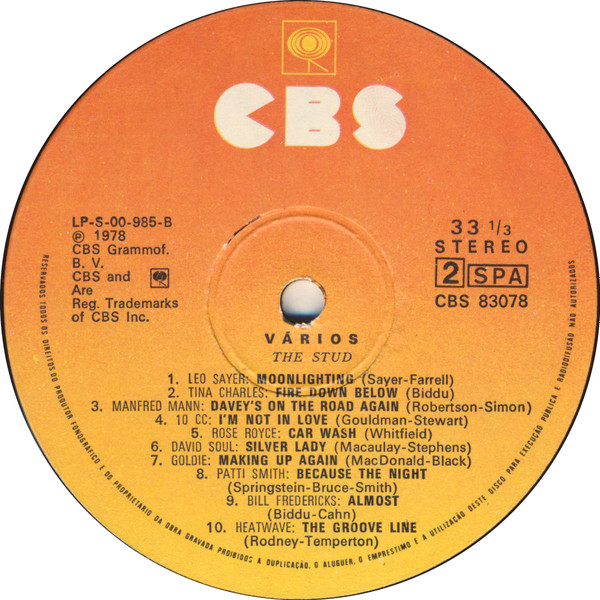 Various - Smash Hits From The Original Film Soundtrack "The Stud" | CBS (CBS 83078) - 4