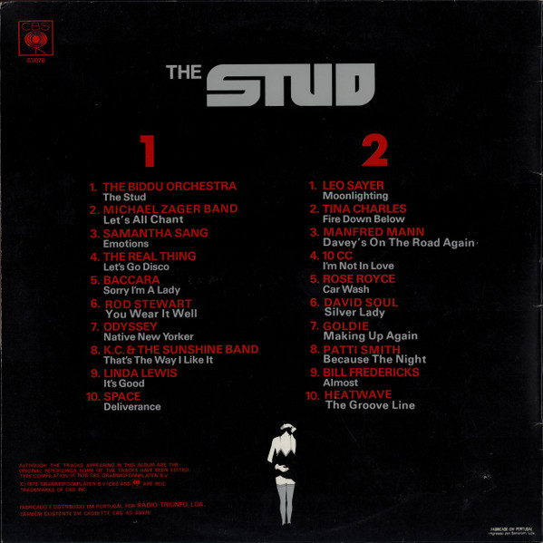 Various - Smash Hits From The Original Film Soundtrack "The Stud" | CBS (CBS 83078) - 2