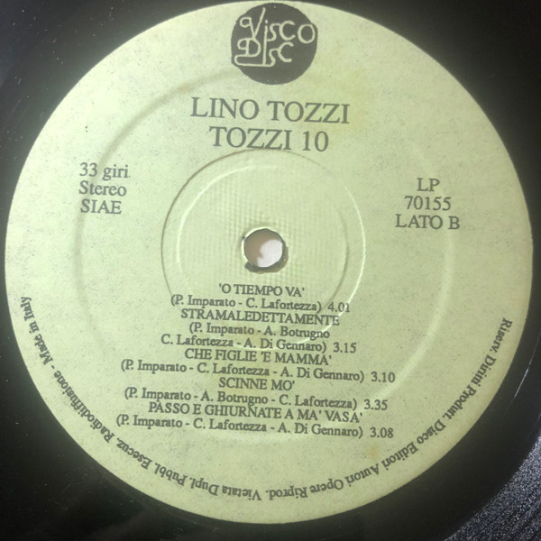 Lino Tozzi - Tozzi 10 | Visco Disc (LP 70155) - 4 Lino Tozzi - Tozzi 10 | Visco Disc (LP 70155) - 4