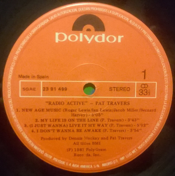 Pat Travers - Radio Active | Polydor (23 91 499) - 3
