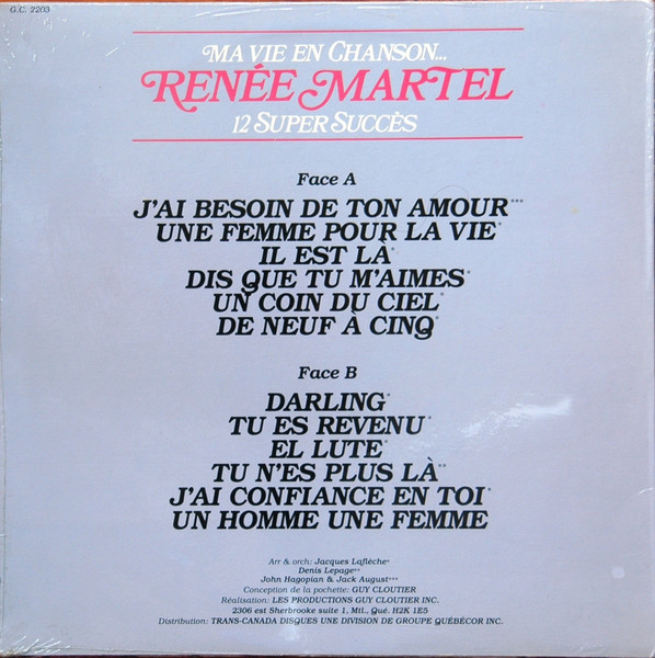 Renée Martel - Ma Vie En Chanson... | GC (G.C. 2203) - 2