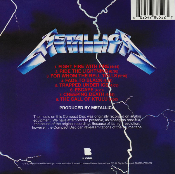 Metallica - Ride The Lightning | Blackened (00602547885227) - 3