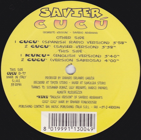 Savier - Cucú | Cucu (CUCU 01-97)