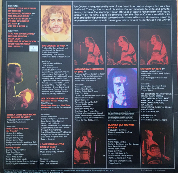 Joe Cocker - Joe Cocker's Greatest Hits | A&M Records (SP 69923) - 2 Joe Cocker - Joe Cocker's Greatest Hits | A&M Records (SP 69923) - 2