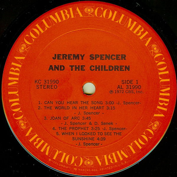 Jeremy Spencer And The Children - Jeremy Spencer And The Children | Columbia (KC 31990) - 3