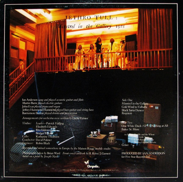 Jethro Tull - Minstrel In The Gallery | Chrysalis (CHR 1082) - 2