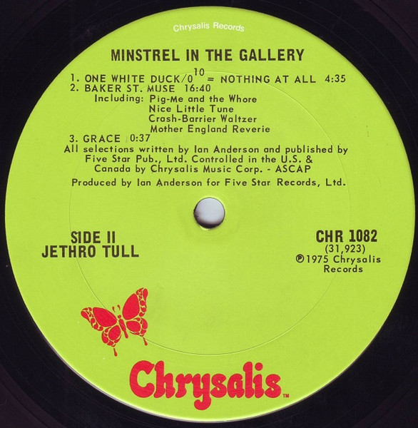Jethro Tull - Minstrel In The Gallery | Chrysalis (CHR 1082) - 4