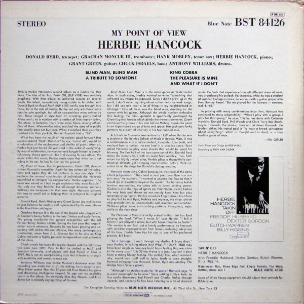 Herbie Hancock - My Point Of View | Blue Note (BST 84126) - 2