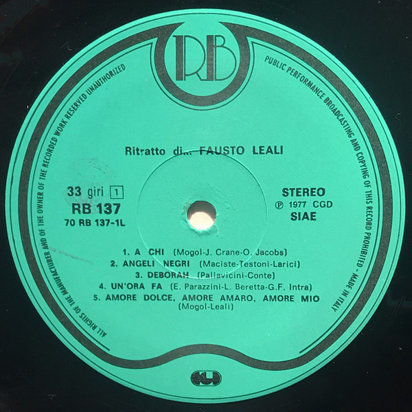 Fausto Leali - Ritratto Di.... Fausto Leali | Record Bazaar (RB 137) - 3 Fausto Leali - Ritratto Di.... Fausto Leali | Record Bazaar (RB 137) - 3