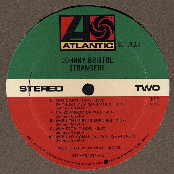 Johnny Bristol - Strangers | Atlantic (SD 19184) - 4 Johnny Bristol - Strangers | Atlantic (SD 19184) - 4