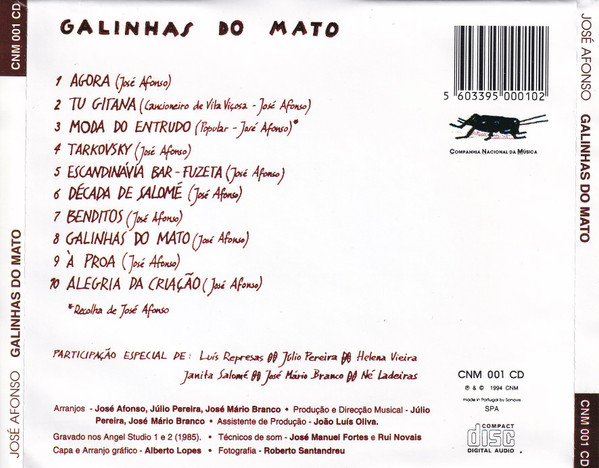 José Afonso - Galinhas Do Mato | CNM (001 CD) - 2 José Afonso - Galinhas Do Mato | CNM (001 CD) - 2