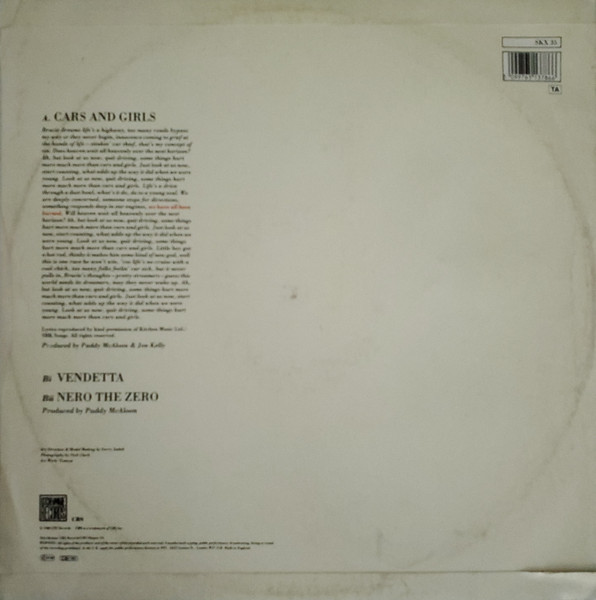 Prefab Sprout - Cars And Girls | Kitchenware Records (SKX 35) - 2