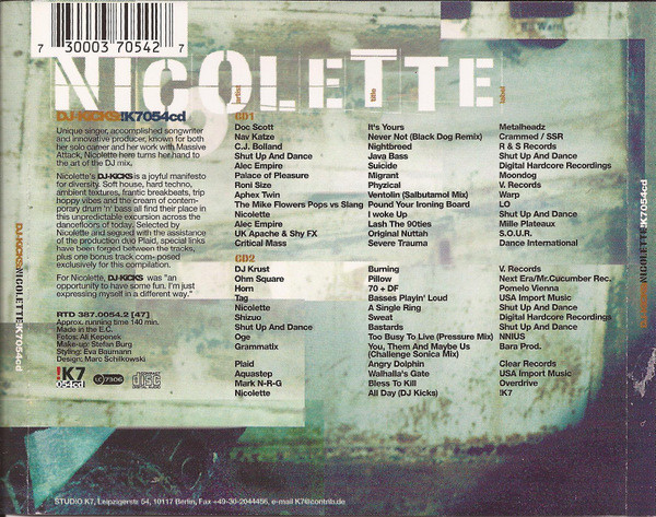 Nicolette - DJ-Kicks | !K7 (054cd) - 2