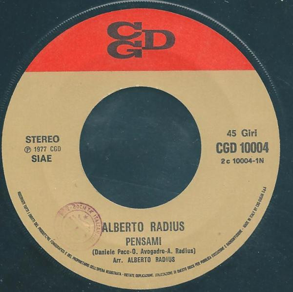 Alberto Radius - Pensami / Nel Ghetto | CGD (CGD 10004) - 3