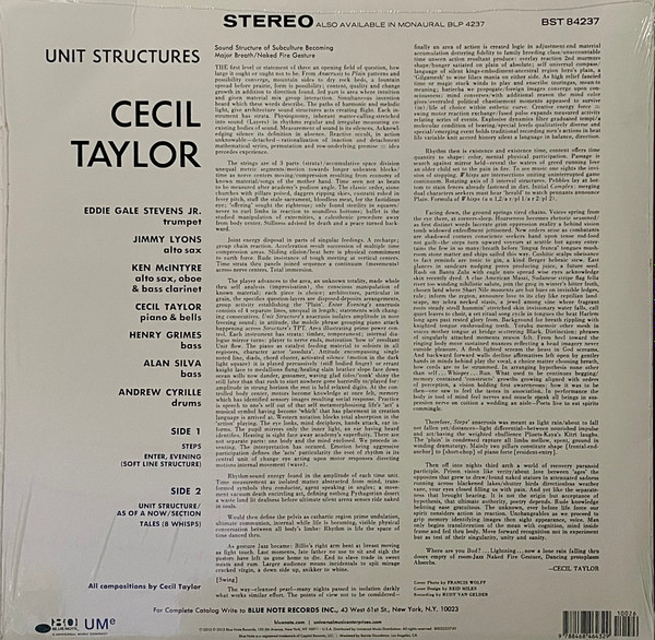 Cecil Taylor - Unit Structures | Blue Note (BST 84237) - 2 Cecil Taylor - Unit Structures | Blue Note (BST 84237) - 2