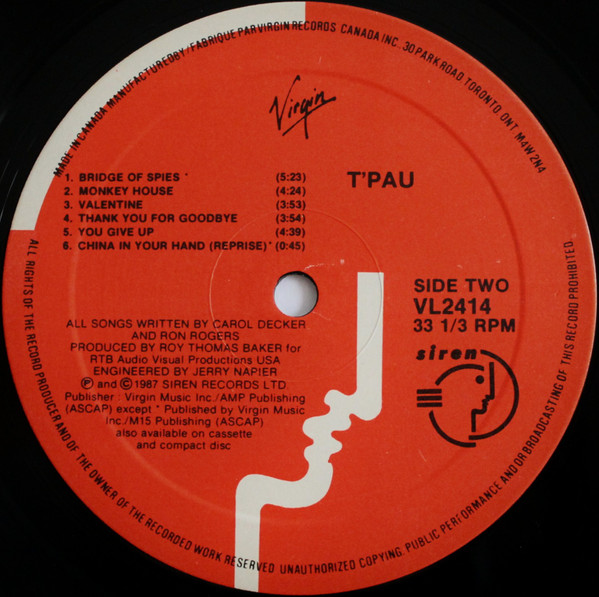 T'Pau - T'Pau | Virgin (VL 2414) - 4 T'Pau - T'Pau | Virgin (VL 2414) - 4