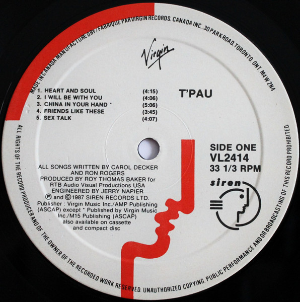 T'Pau - T'Pau | Virgin (VL 2414) - 3 T'Pau - T'Pau | Virgin (VL 2414) - 3