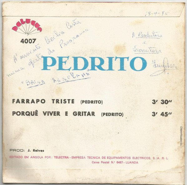 Pedrito - Farrapo Triste / Porquê Viver E Gritar | Batuque (4007) - main