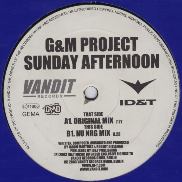 G&M Project - Sunday Afternoon | Vandit Records (032) - 3
