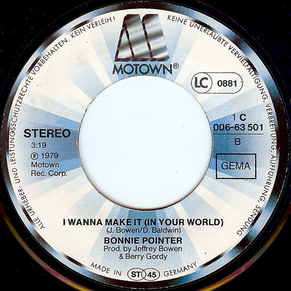 Bonnie Pointer - I Can't Help Myself (Sugar Pie, Honey Bunch) | Motown (1C 006-63 501) - 4