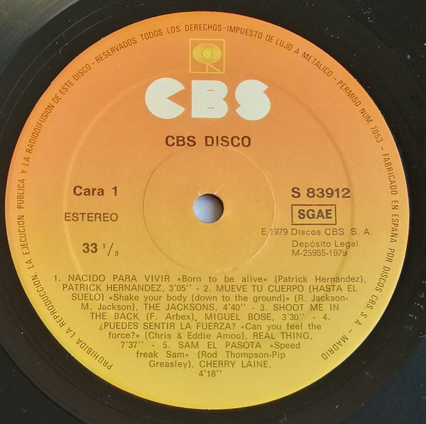 Various - Cbs Disco | CBS (S 83912) - 3 Various - Cbs Disco | CBS (S 83912) - 3