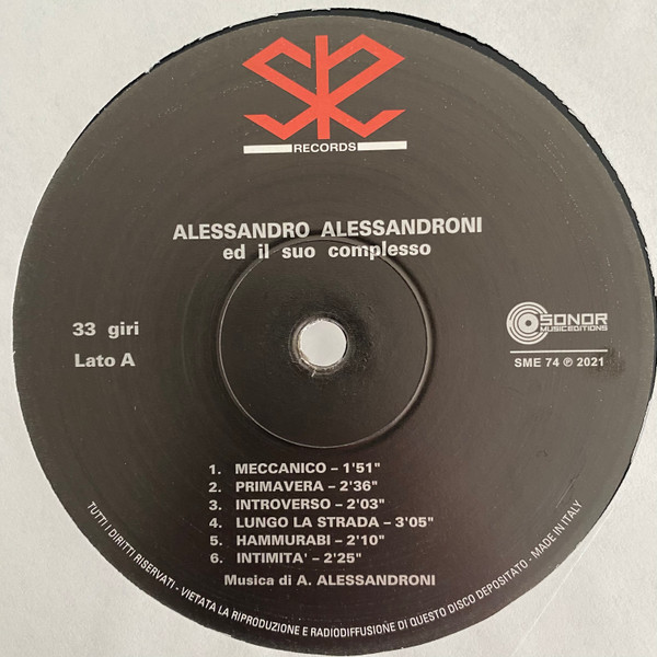 Alessandro Alessandroni E Il Suo Complesso - Alessandro Alessandroni E Il Suo Complesso | Sonor Music Editions (SME 74) - 3 Alessandro Alessandroni E Il Suo Complesso - Alessandro Alessandroni E Il Suo Complesso | Sonor Music Editions (SME 74) - 3