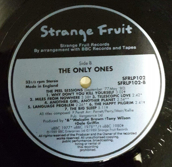 The Only Ones - The Peel Sessions Album | Strange Fruit (SFRLP 102) - 4 The Only Ones - The Peel Sessions Album | Strange Fruit (SFRLP 102) - 4