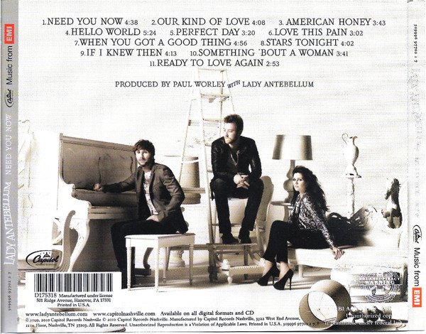 Lady Antebellum - Need You Now | Capitol Records Nashville (509996 97702 2 7) - 2 Lady Antebellum - Need You Now | Capitol Records Nashville (509996 97702 2 7) - 2